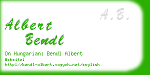 albert bendl business card